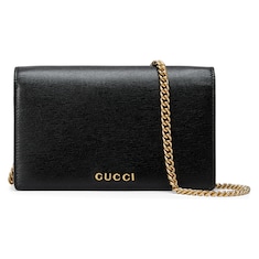 Cartera con cadena y logo Gucci