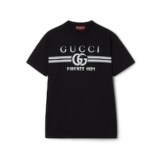 Cotton jersey T-shirt with Gucci print