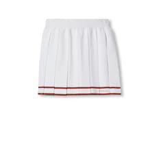 Short pleated skirt with striped trim