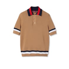 Piquet knit cotton polo shirt