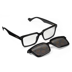 Square sunglasses with clip-on