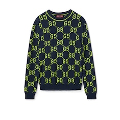 Pull à col rond en jacquard de coton GG