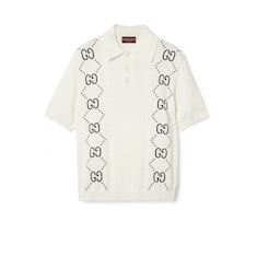 Polo en maille de coton à intarsia GG