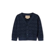 Baby-Cardigan aus Wolle und Viskose mit Doppel G