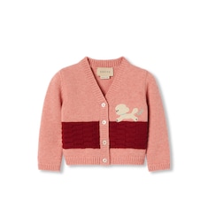 Baby embroidered wool cardigan