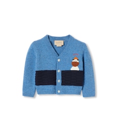 Baby embroidered wool cardigan