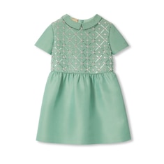 Children's embroidered cotton silk dress