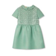Vestido infantil de seda de algodón bordada