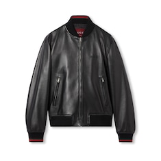 Leather bomber jacket with Web