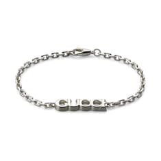 Bracciale a catena con scritta Gucci