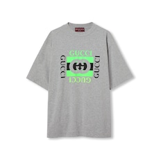 Cotton jersey T-shirt with Gucci print