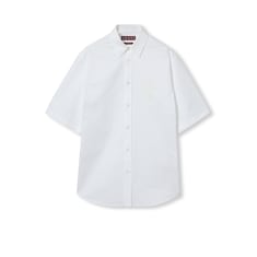 Cotton poplin shirt with Gucci print