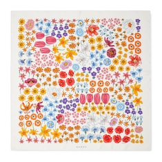 Floral silk twill carré