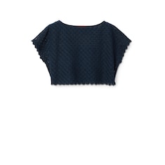 Top in pizzo floreale con Doppia G