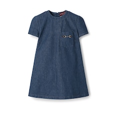 Kleid aus Denim mit Horsebit