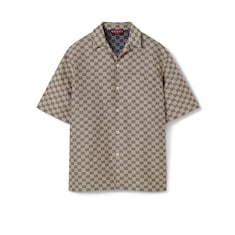 GG linen blend canvas shirt