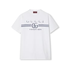 Cotton jersey T-shirt with Gucci print