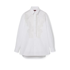 Cotton poplin shirt with embroidery