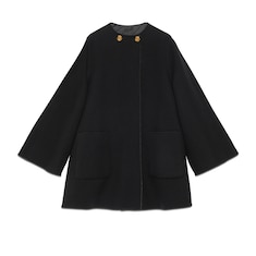 Reversible diagonal G wool coat