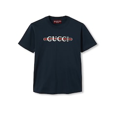 Футболка из хлопкового джерси с принтом Gucci