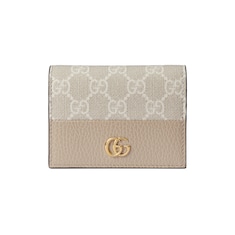 Portefeuille porte-cartes bicolore GG Marmont