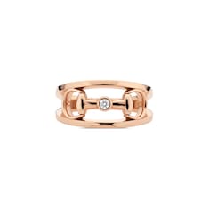 Breiter Horsebit Ring 18 Karat mit Diamant