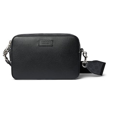 Small GG crossbody bag with tag in black leather GUCCI Canada