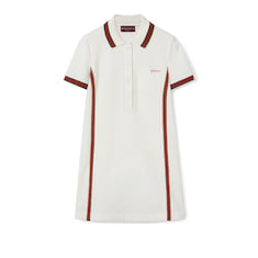 Robe polo en piqué de coton crêpe