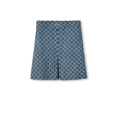 GG denim jacquard flared skirt