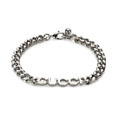 Bracciale a catena con scritta Gucci