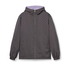 Reversible GG nylon zip jacket