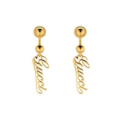 Baule earrings with Gucci script