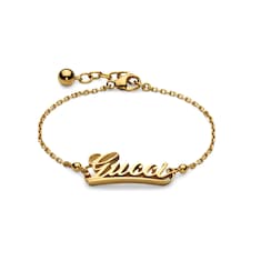 Bracciale a catena con scritta Gucci