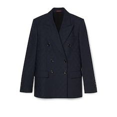 Double-breasted GG wool jacket