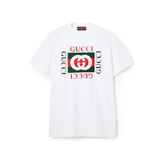 Футболка из хлопкового джерси с принтом в виде надписи «Gucci»