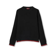 Wool cashmere rib knit sweater