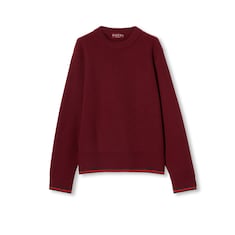 Wool cashmere rib knit sweater