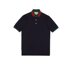 Cotton piquet polo with Web collar