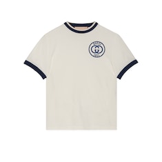 T-Shirt aus Baumwolljersey mit Gucci Stickerei