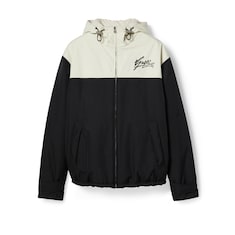 Technical cotton canvas hooded jacket