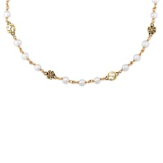 Collar Gucci Interlocking con perlas y flores