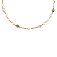 Gucci Interlocking flower pearl necklace