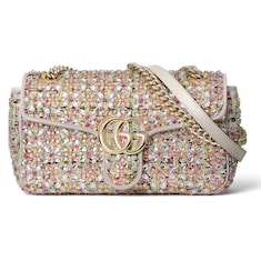 Sac à épaule GG Marmont avec cristaux moyen format