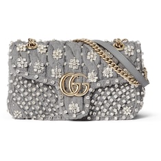 Sac à épaule GG Marmont avec cristaux moyen format