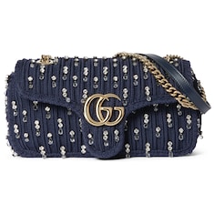 Sac à épaule GG Marmont avec cristaux moyen format