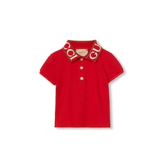 Polo neonato in cotone Gucci