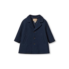 Cappotto neonato in lana con dettaglio Web
