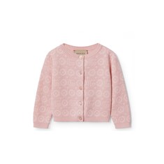 Cardigan pour bébé en laine et viscose à motif Double G