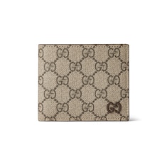 Portafoglio bi-fold GG con interno marrone 