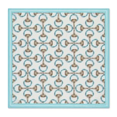 Horsebit print cotton pocket square